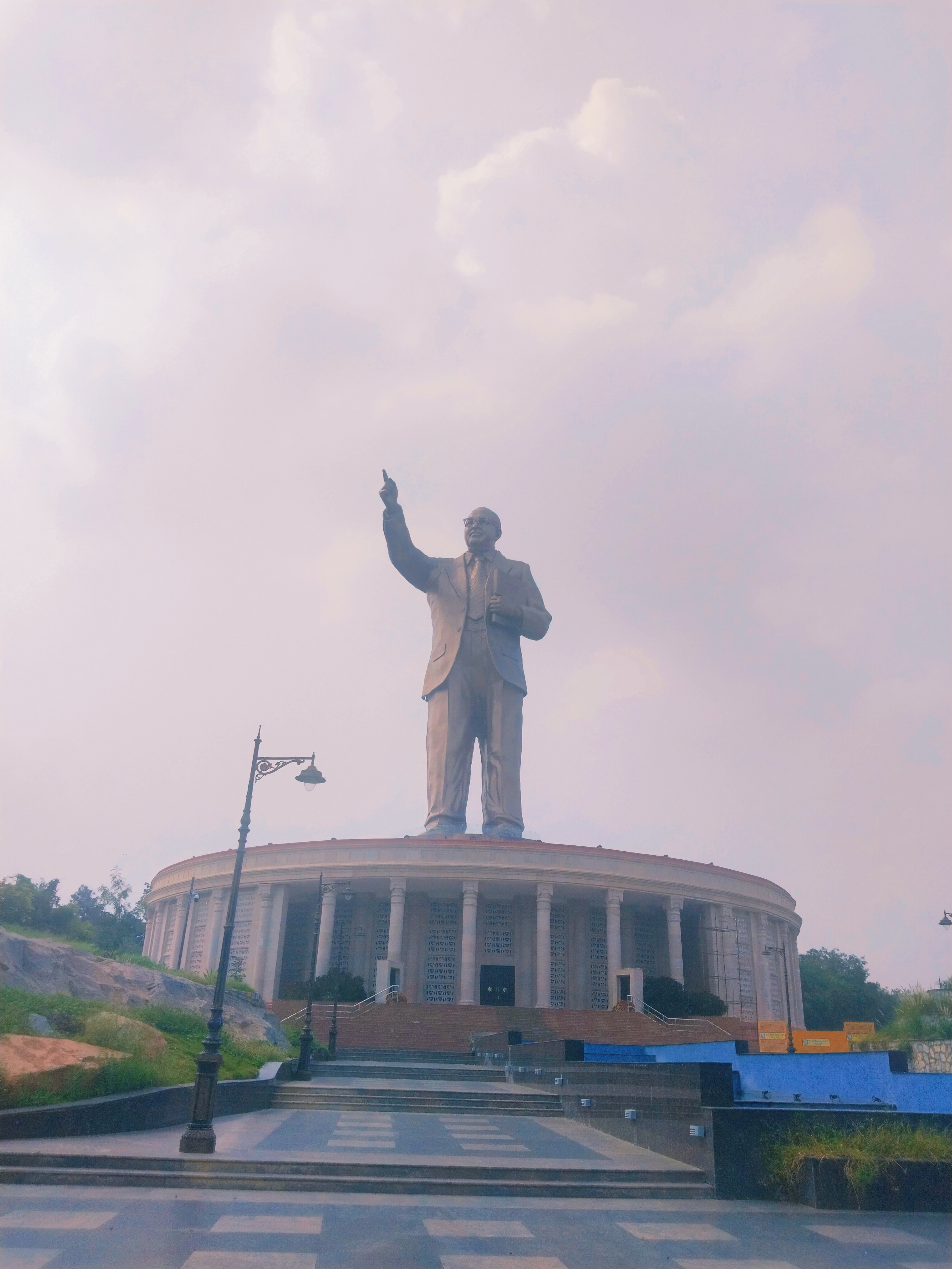 The 125-foot Statue of Social Justice, a statue of Dr. B.R. Ambedkar, at NTR Gardens, Hyderabad