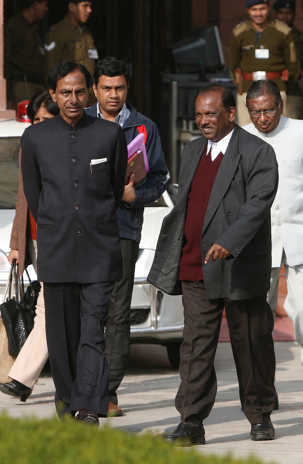 KCR at the Parliament complex in New Delhi