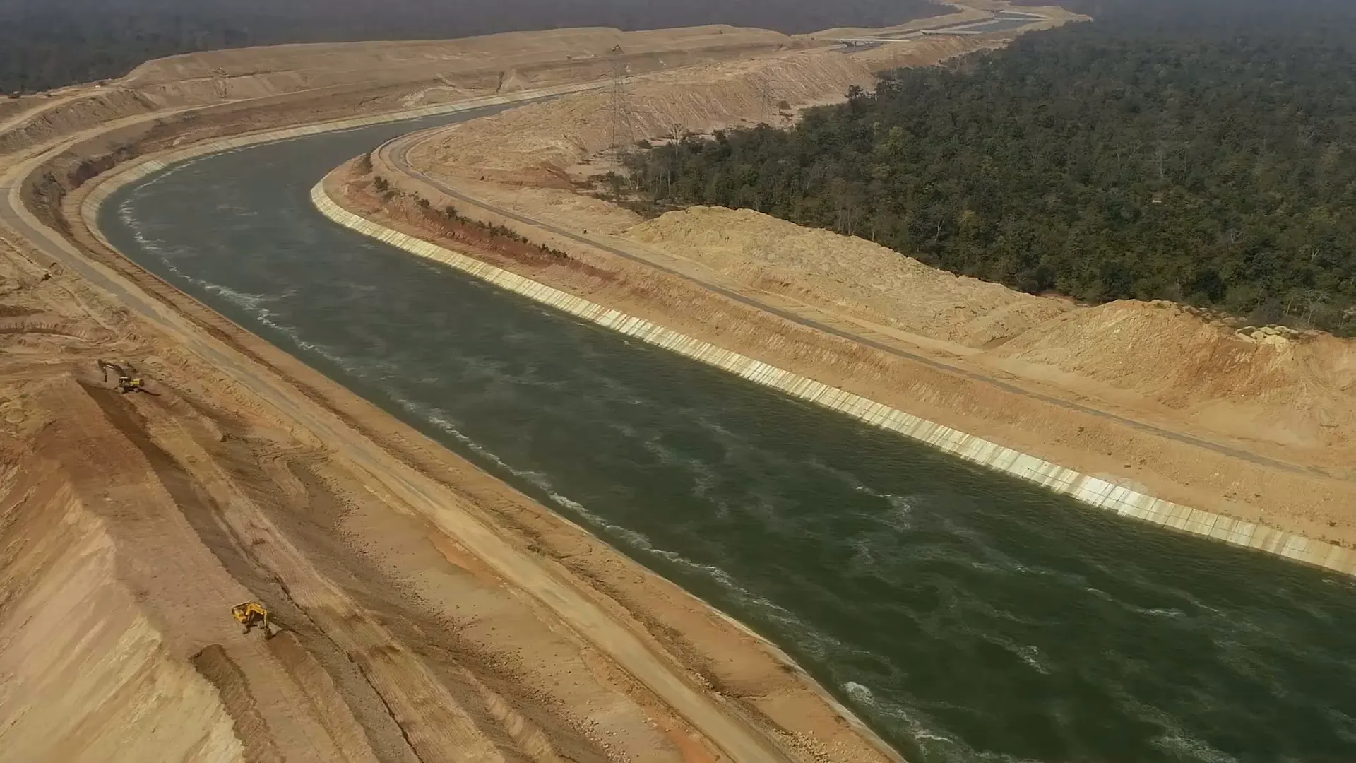 A Kaleshwaram gravity canal carrying water away from the pump house