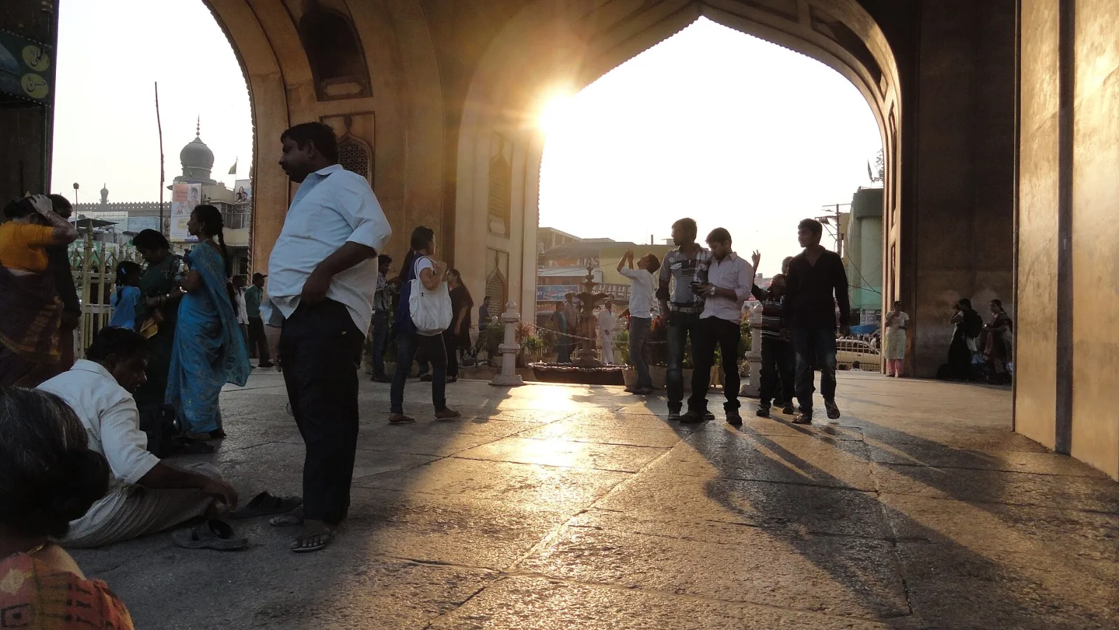 Sunset through the arches of the Charminar