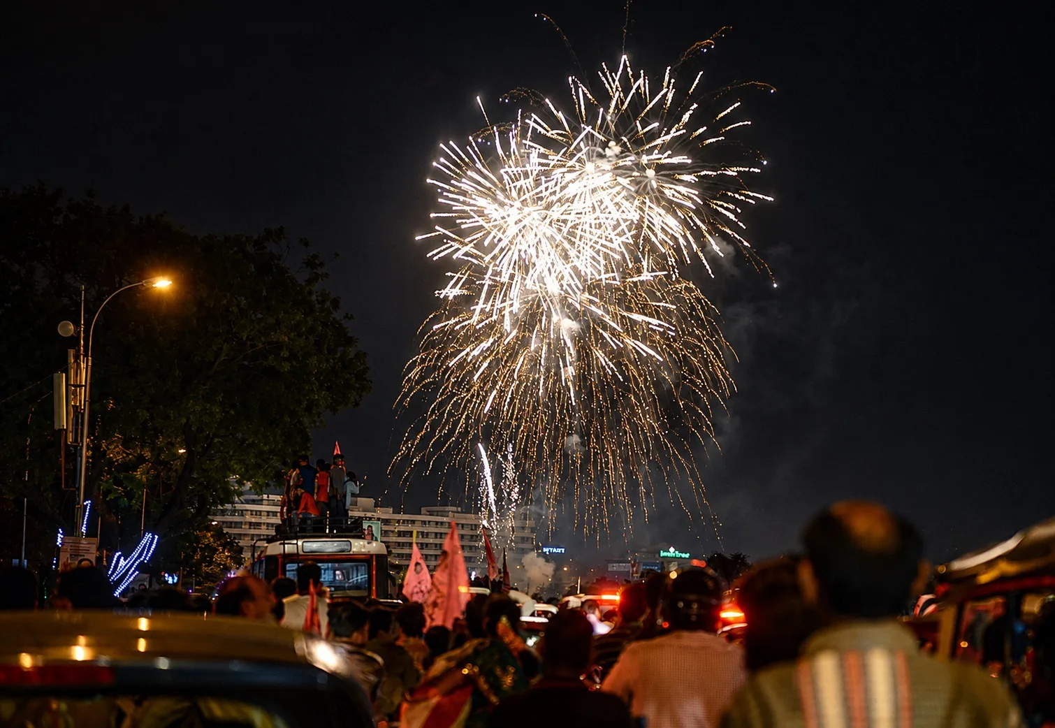 Fireworks over Hyderabad on Telangana Formation Day, 2014